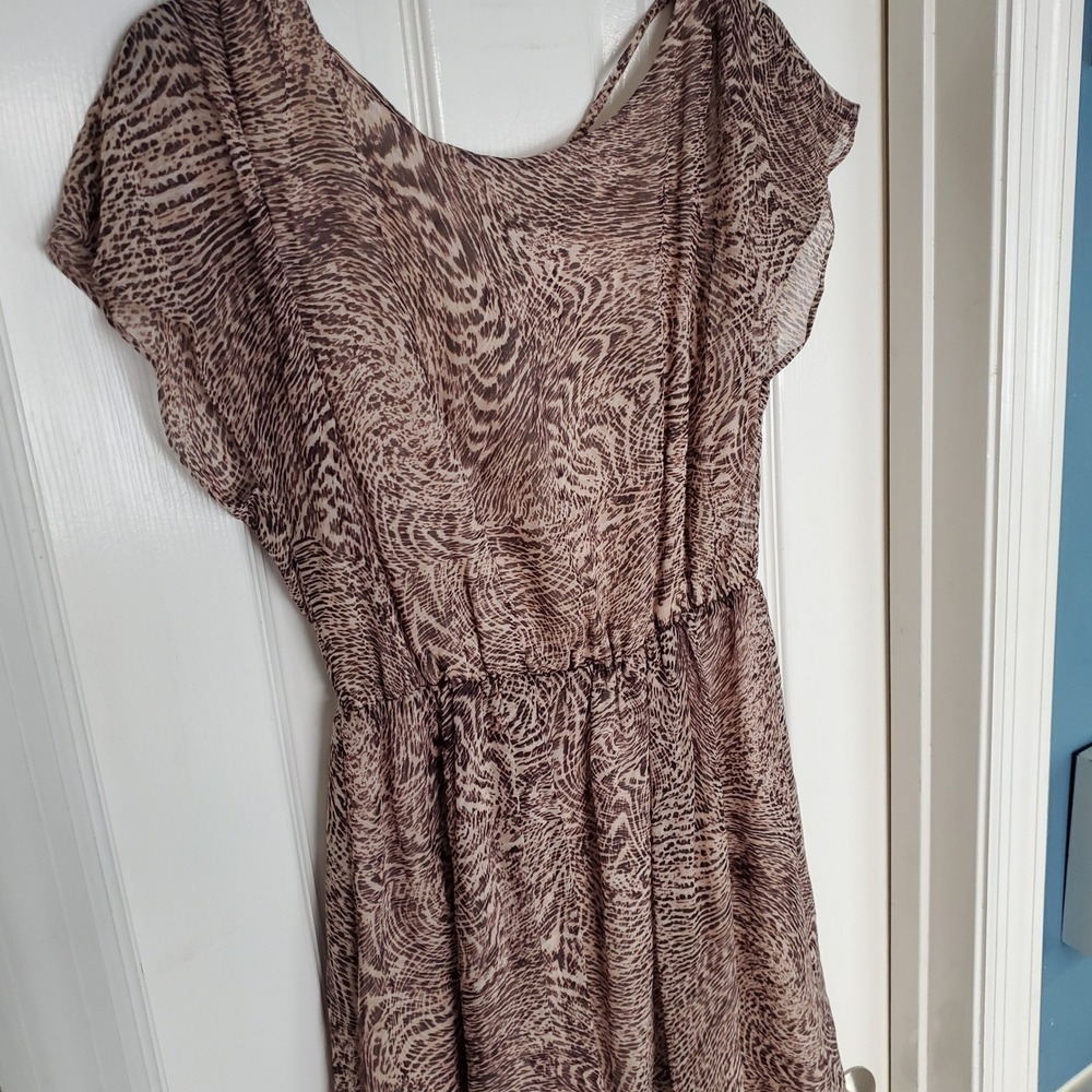 Alice + Olivia Kimber Silk Sheer Animal Print Mini Dress Strappy Open Back Sm - Picture 3 of 10